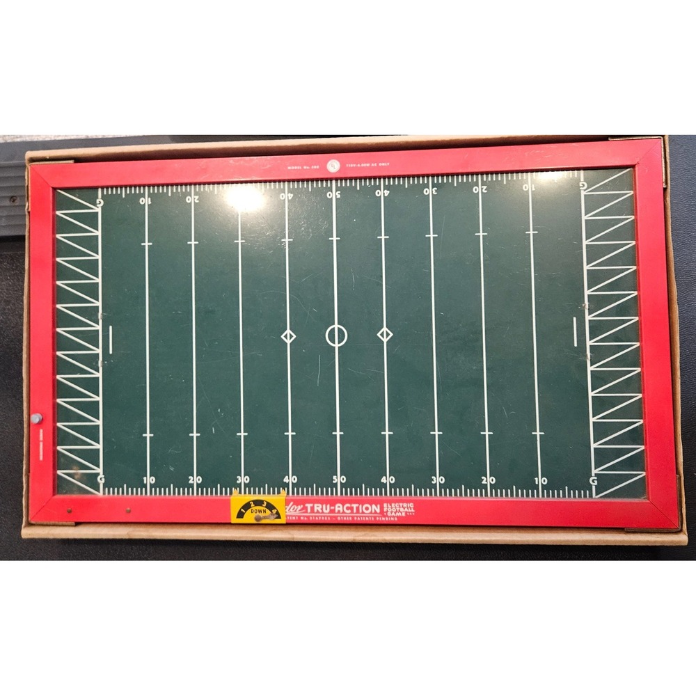 Vintage Tudor Tru-Action Electric Football Game Model 500 Metal Board with Box